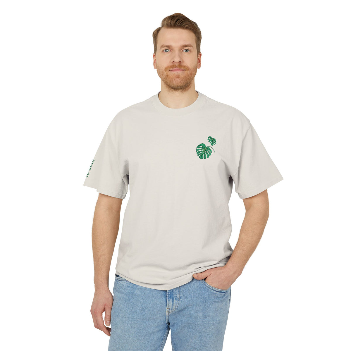 The Biophilic Studio | Heavyweight tee Monstera Leaf Diagram