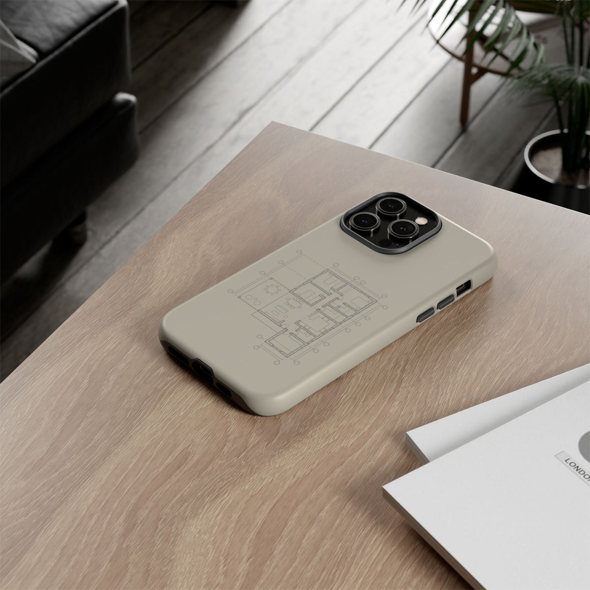 Tech & Workspace | Architectural Blueprint Tough Phone Case