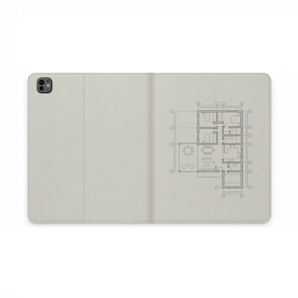 Tech & Workspace | Tablet Folio Case — Architectural Floor Plan Sketch Design