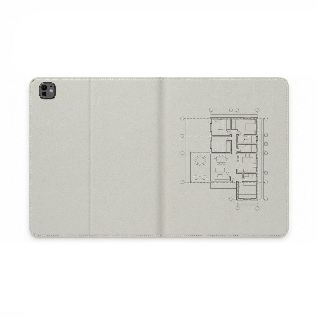 Tech & Workspace | Tablet Folio Case — Architectural Floor Plan Sketch Design