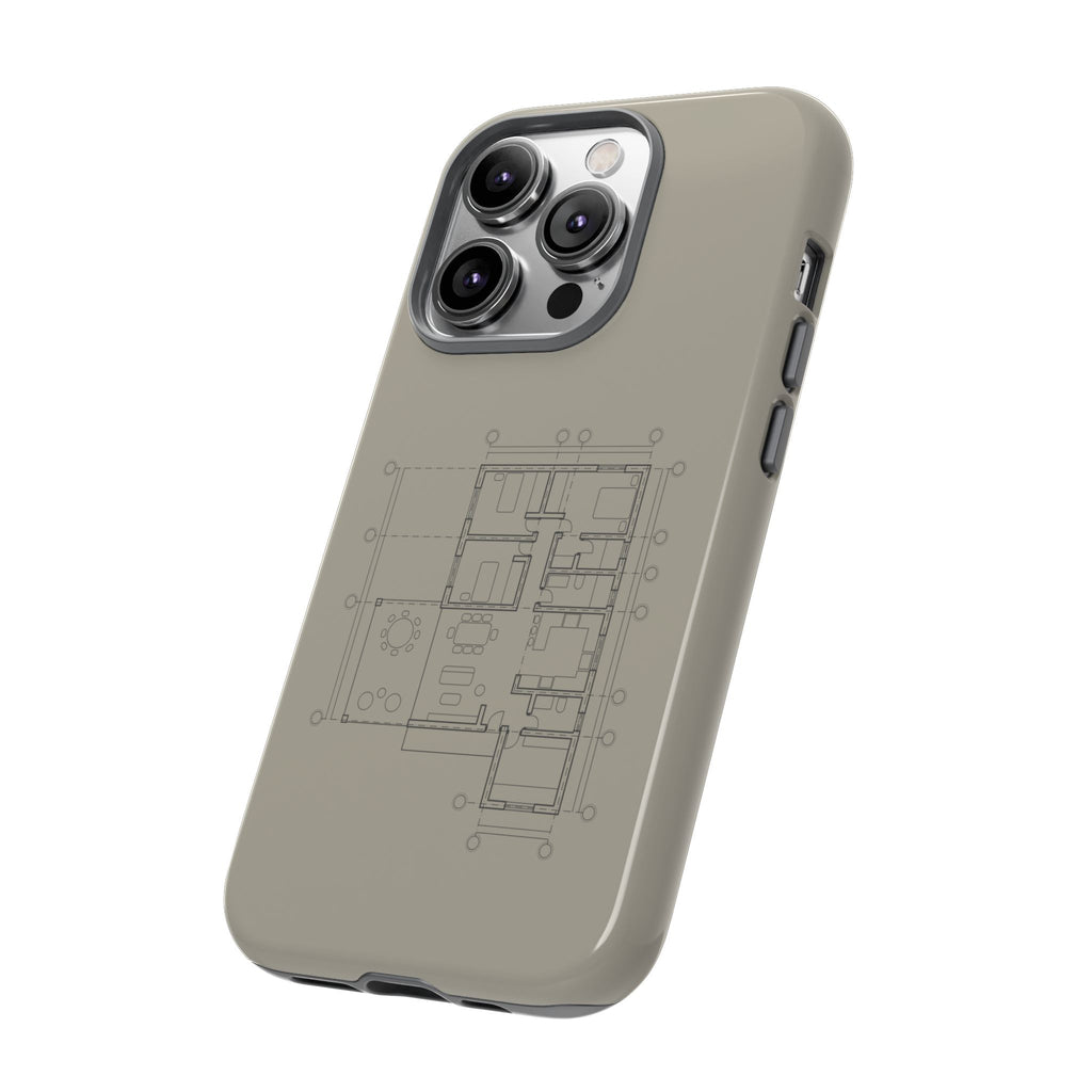 Tech & Workspace | Architectural Blueprint Tough Phone Case