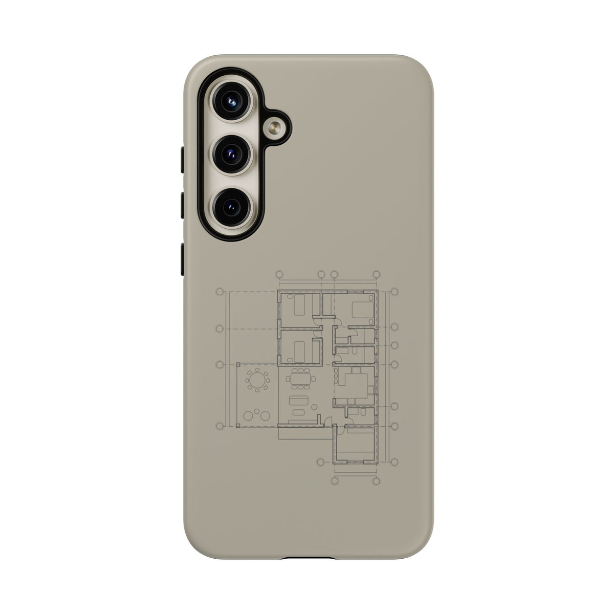 Tech & Workspace | Architectural Blueprint Tough Phone Case