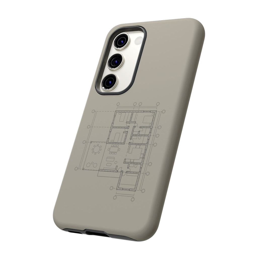 Tech & Workspace | Architectural Blueprint Tough Phone Case