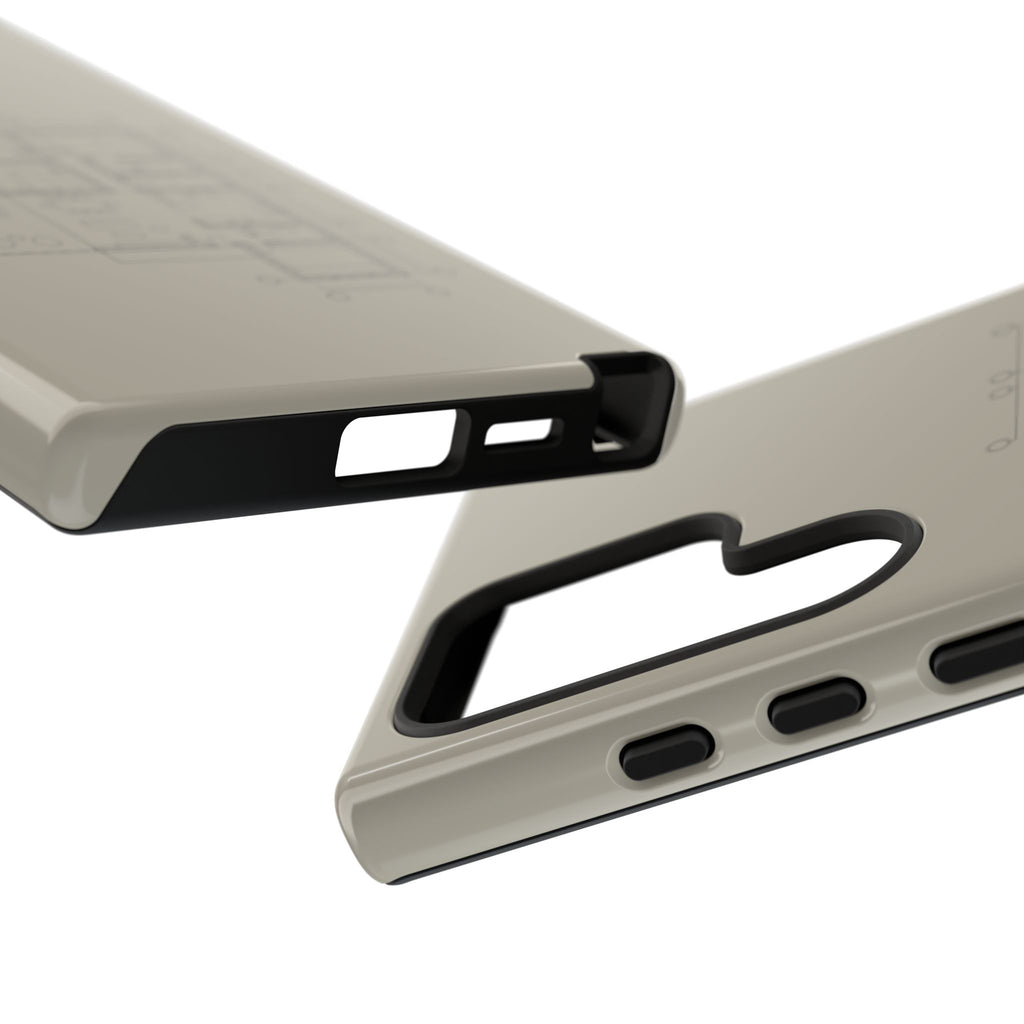 Tech & Workspace | Architectural Blueprint Tough Phone Case