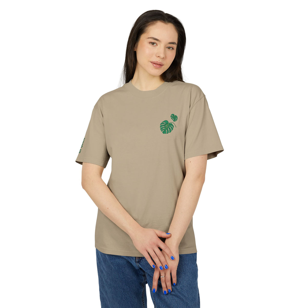 The Biophilic Studio | Heavyweight tee Monstera Leaf Diagram