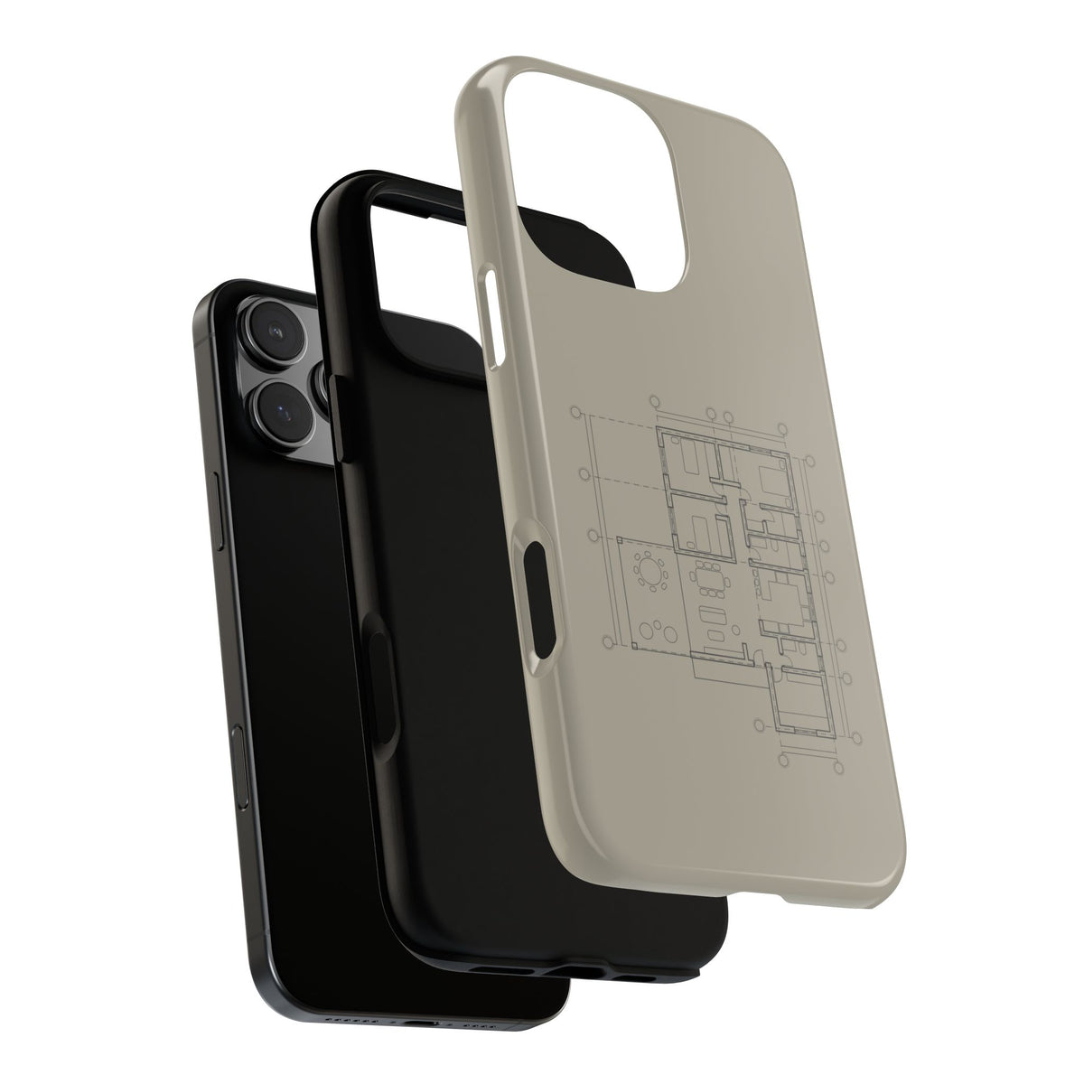 Tech & Workspace | Architectural Blueprint Tough Phone Case