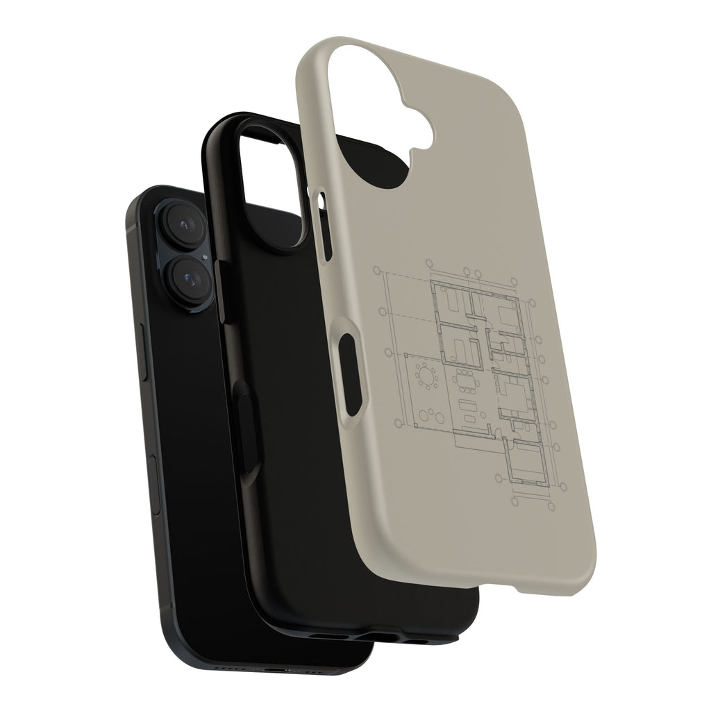 Tech & Workspace | Architectural Blueprint Tough Phone Case