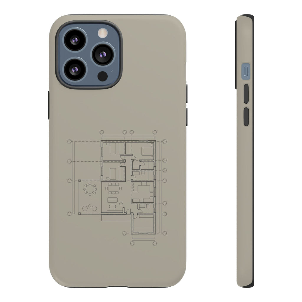 Tech & Workspace | Architectural Blueprint Tough Phone Case