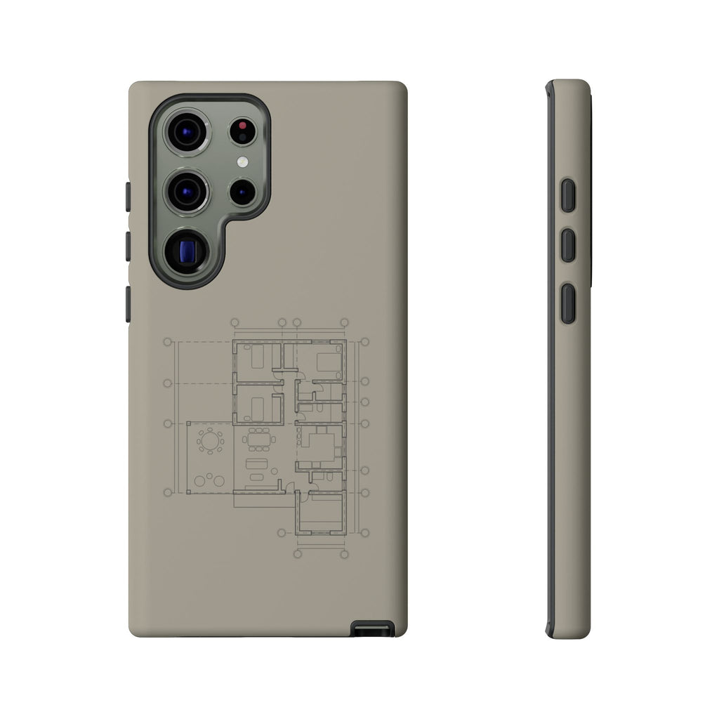 Tech & Workspace | Architectural Blueprint Tough Phone Case