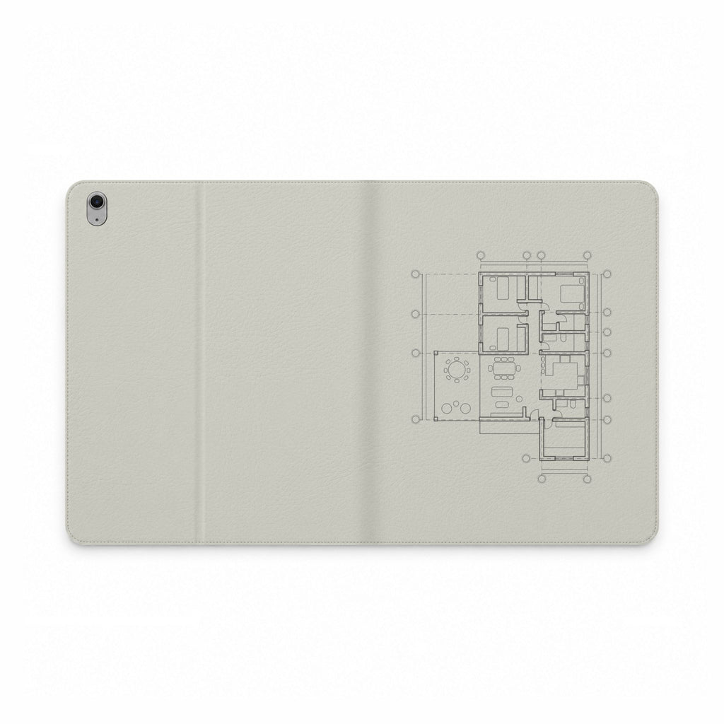 Tech & Workspace | Tablet Folio Case — Architectural Floor Plan Sketch Design