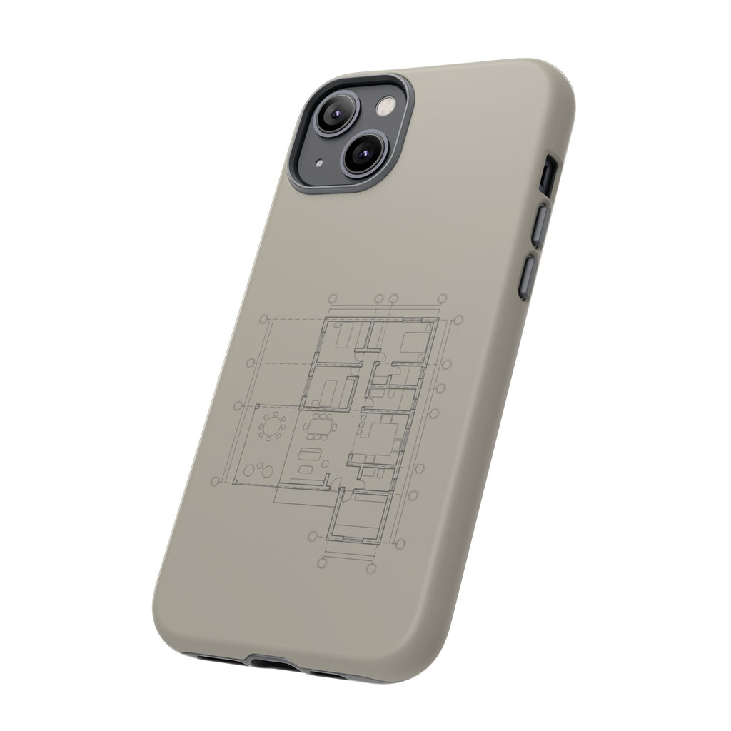Tech & Workspace | Architectural Blueprint Tough Phone Case