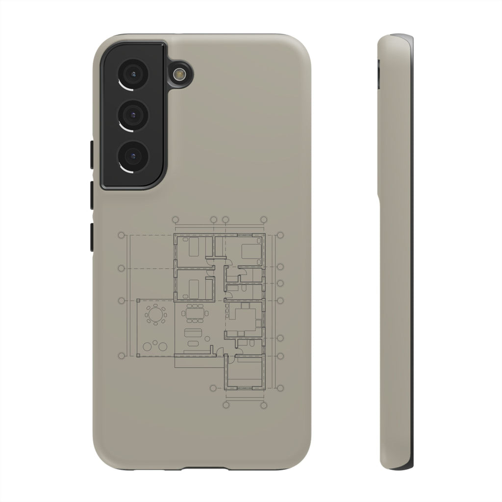Tech & Workspace | Architectural Blueprint Tough Phone Case