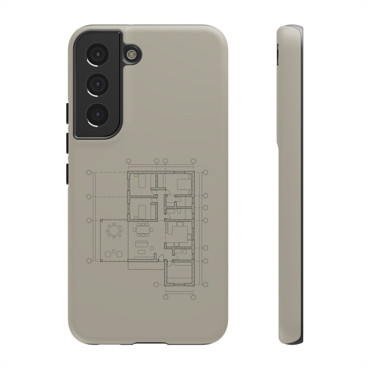 Tech & Workspace | Architectural Blueprint Tough Phone Case