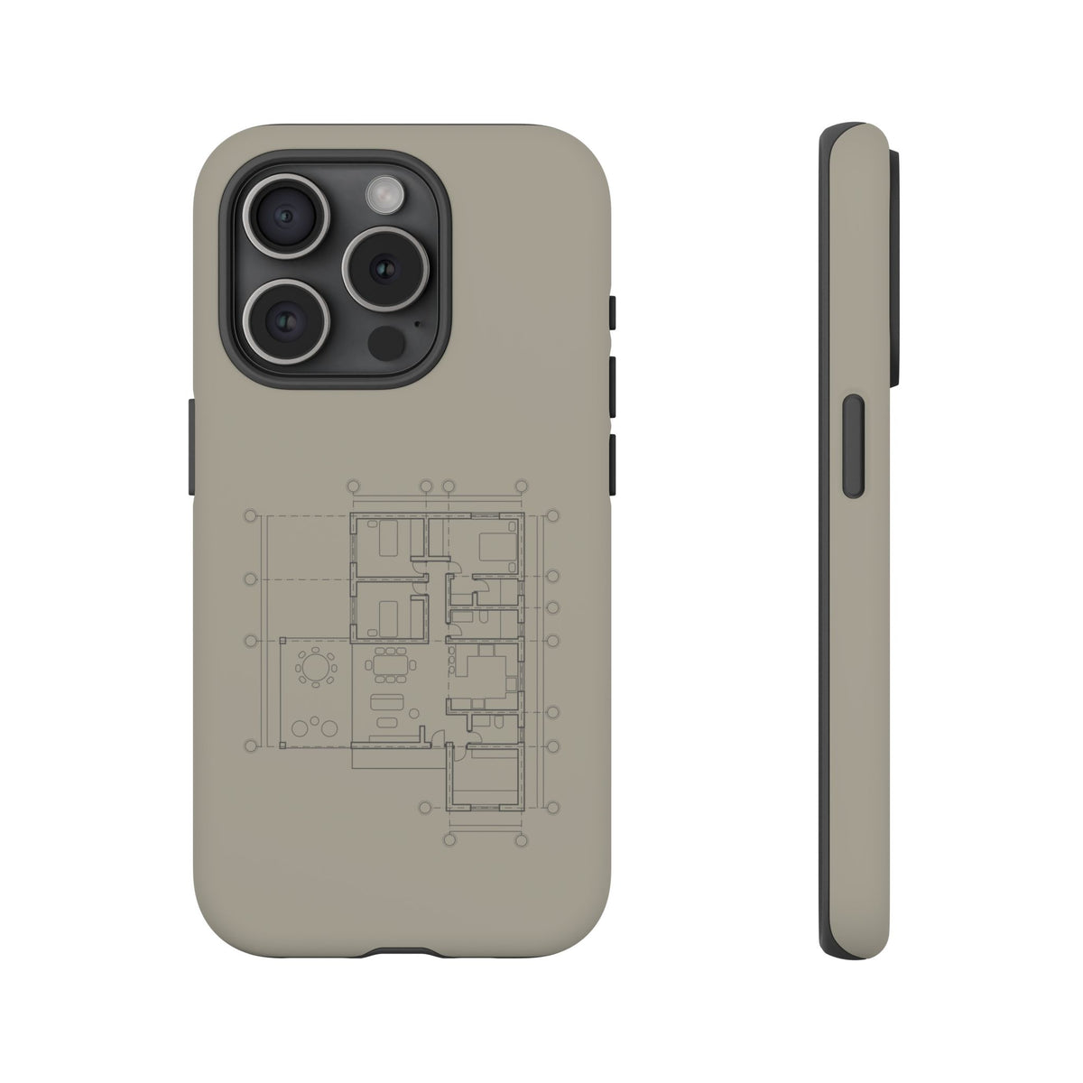 Tech & Workspace | Architectural Blueprint Tough Phone Case