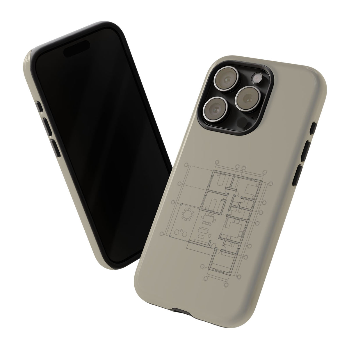 Tech & Workspace | Architectural Blueprint Tough Phone Case