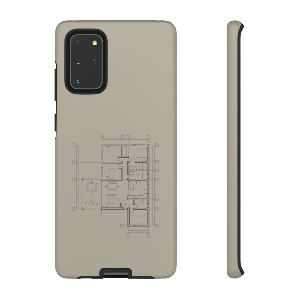Tech & Workspace | Architectural Blueprint Tough Phone Case