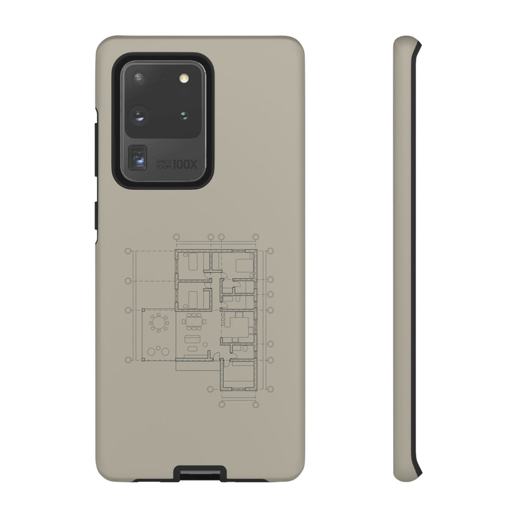 Tech & Workspace | Architectural Blueprint Tough Phone Case