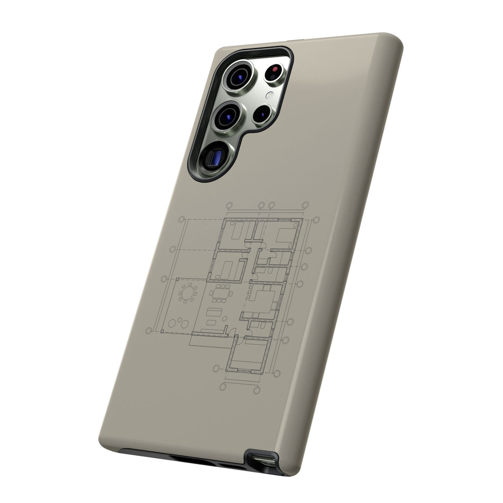 Tech & Workspace | Architectural Blueprint Tough Phone Case