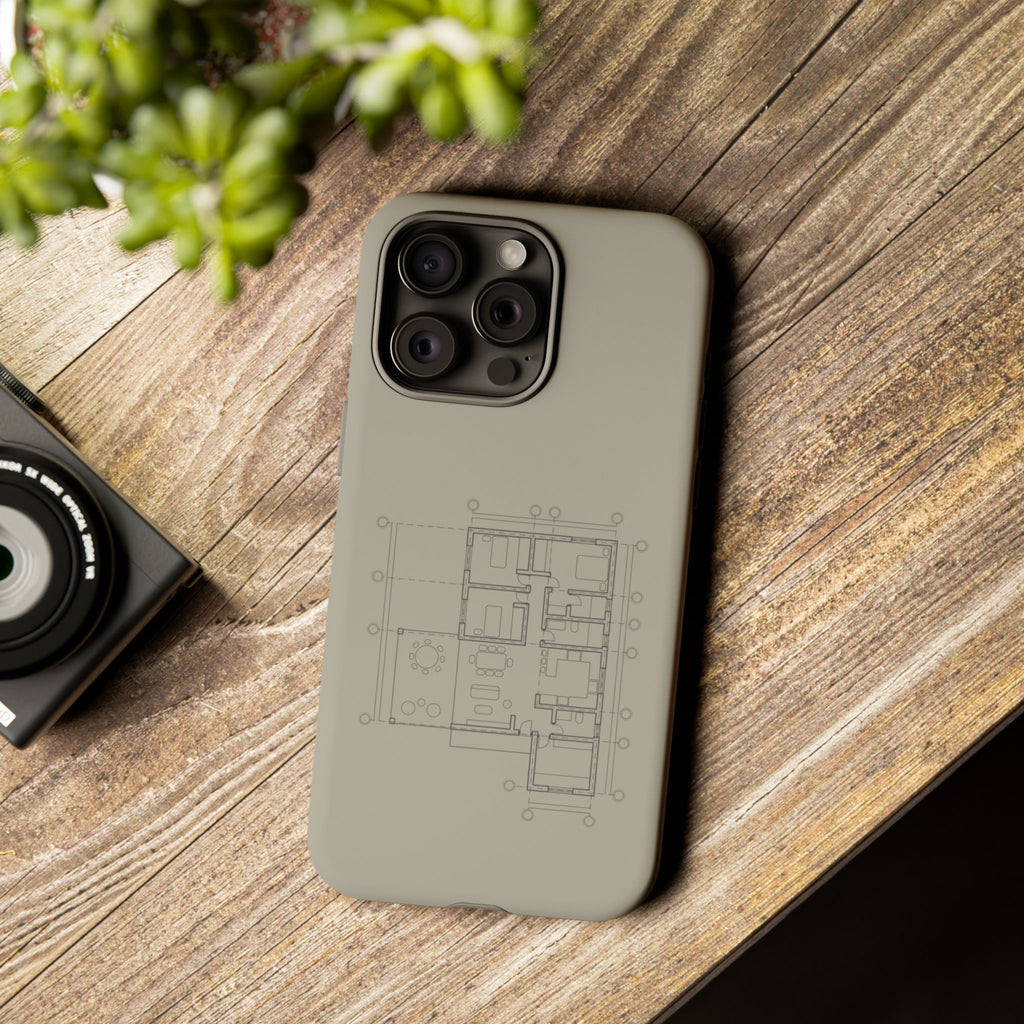 Tech & Workspace | Architectural Blueprint Tough Phone Case
