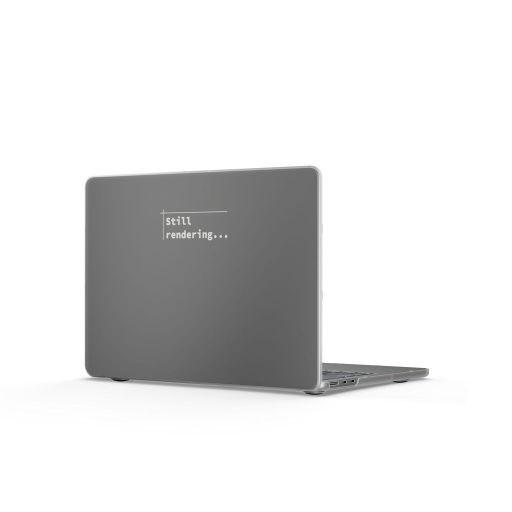 Tech & Workspace | "Still Rendering..." MacBook Case - Minimal Matte Laptop Cover for Designers & Developers
