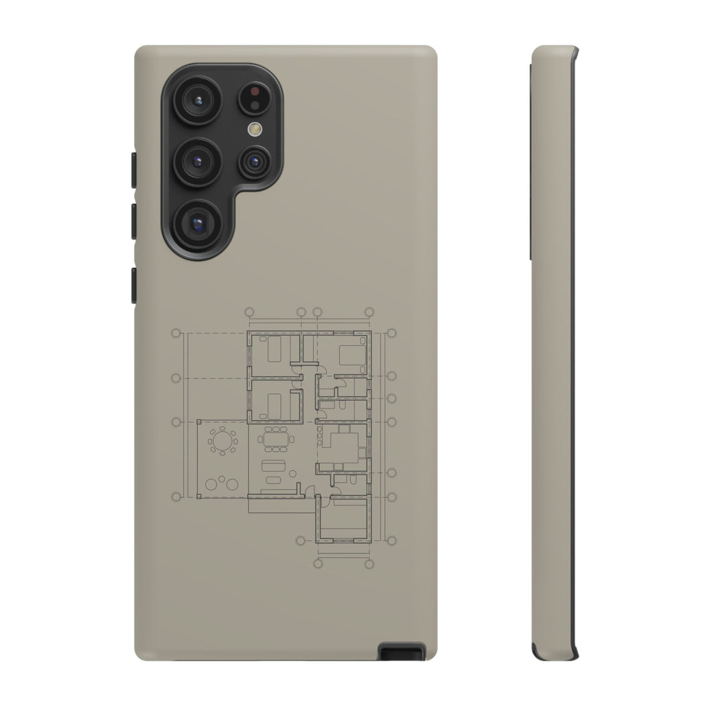 Tech & Workspace | Architectural Blueprint Tough Phone Case