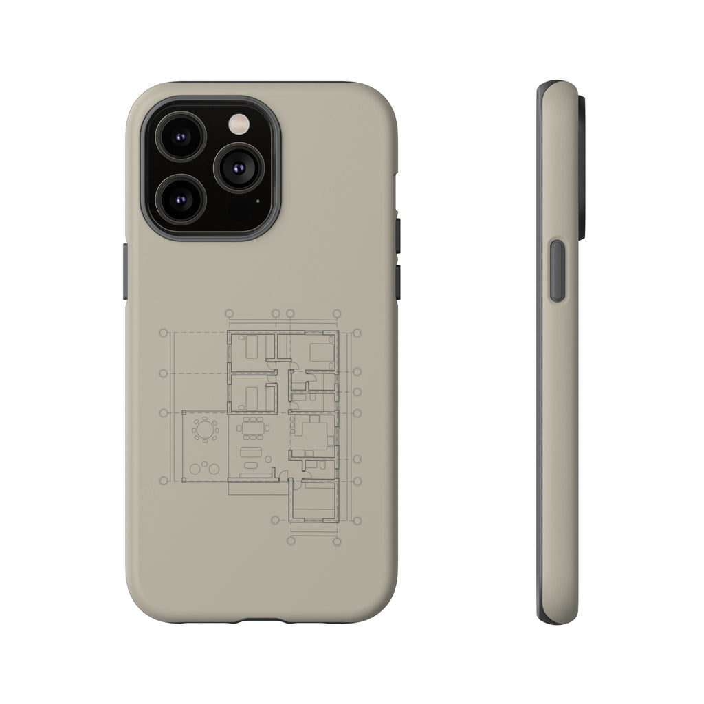 Tech & Workspace | Architectural Blueprint Tough Phone Case
