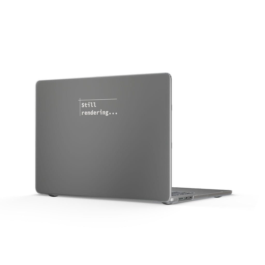 Tech & Workspace | "Still Rendering..." MacBook Case - Minimal Matte Laptop Cover for Designers & Developers