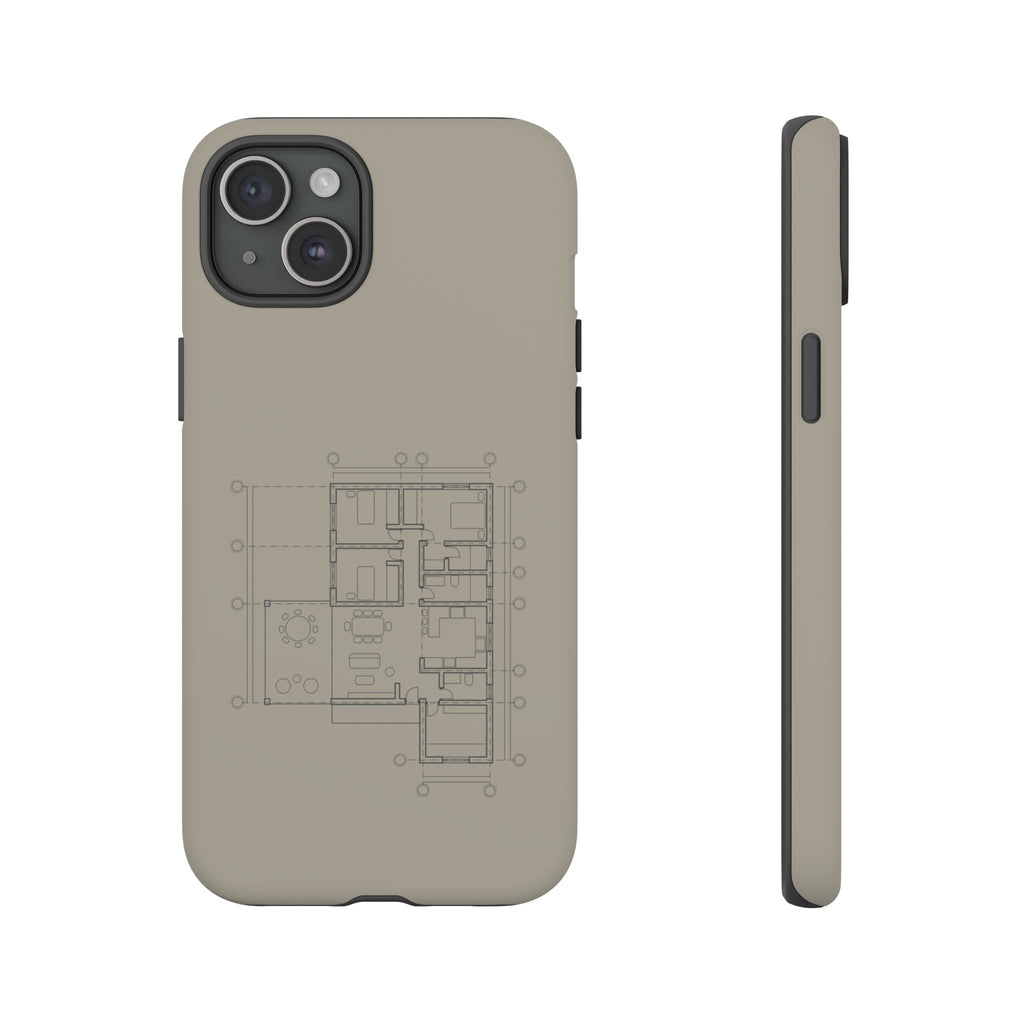 Tech & Workspace | Architectural Blueprint Tough Phone Case