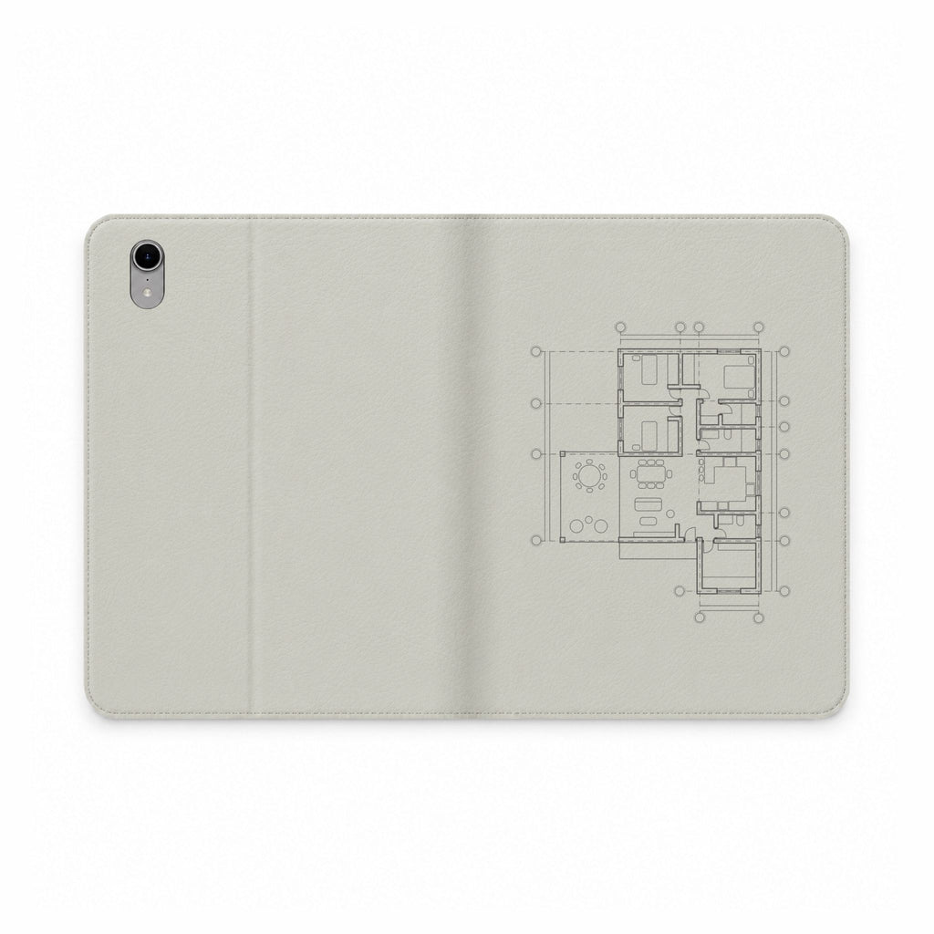 Tech & Workspace | Tablet Folio Case — Architectural Floor Plan Sketch Design