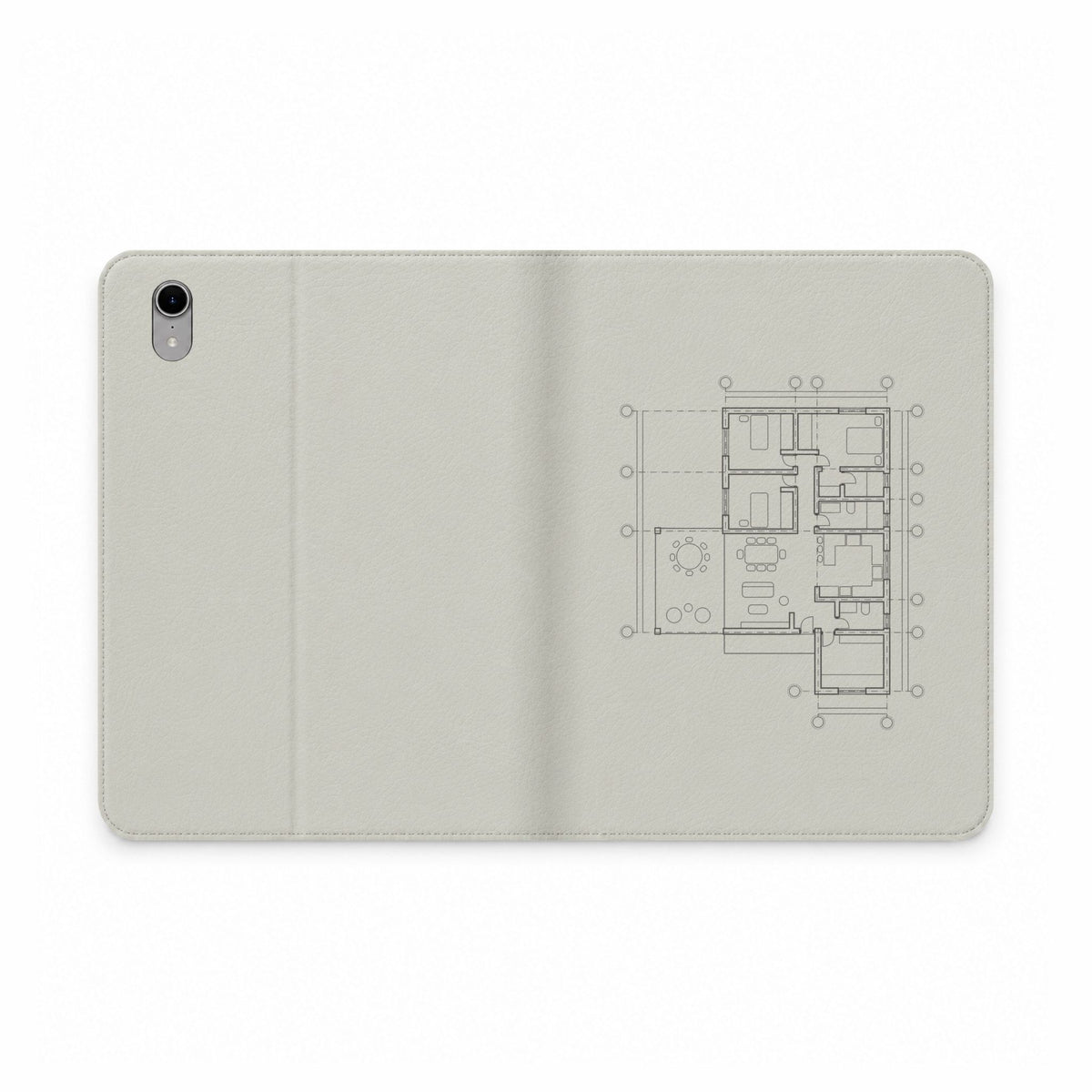 Tech & Workspace | Tablet Folio Case — Architectural Floor Plan Sketch Design