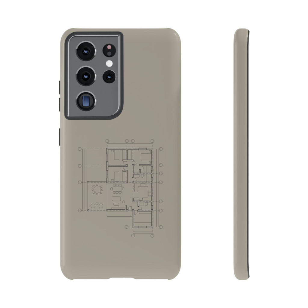 Tech & Workspace | Architectural Blueprint Tough Phone Case