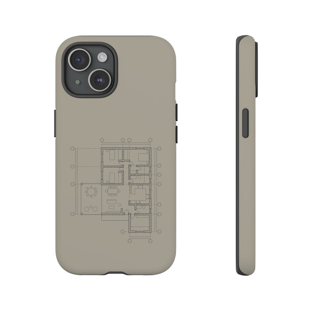 Tech & Workspace | Architectural Blueprint Tough Phone Case