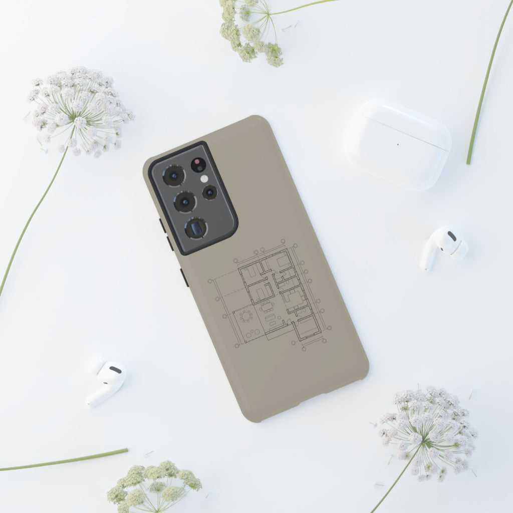 Tech & Workspace | Architectural Blueprint Tough Phone Case