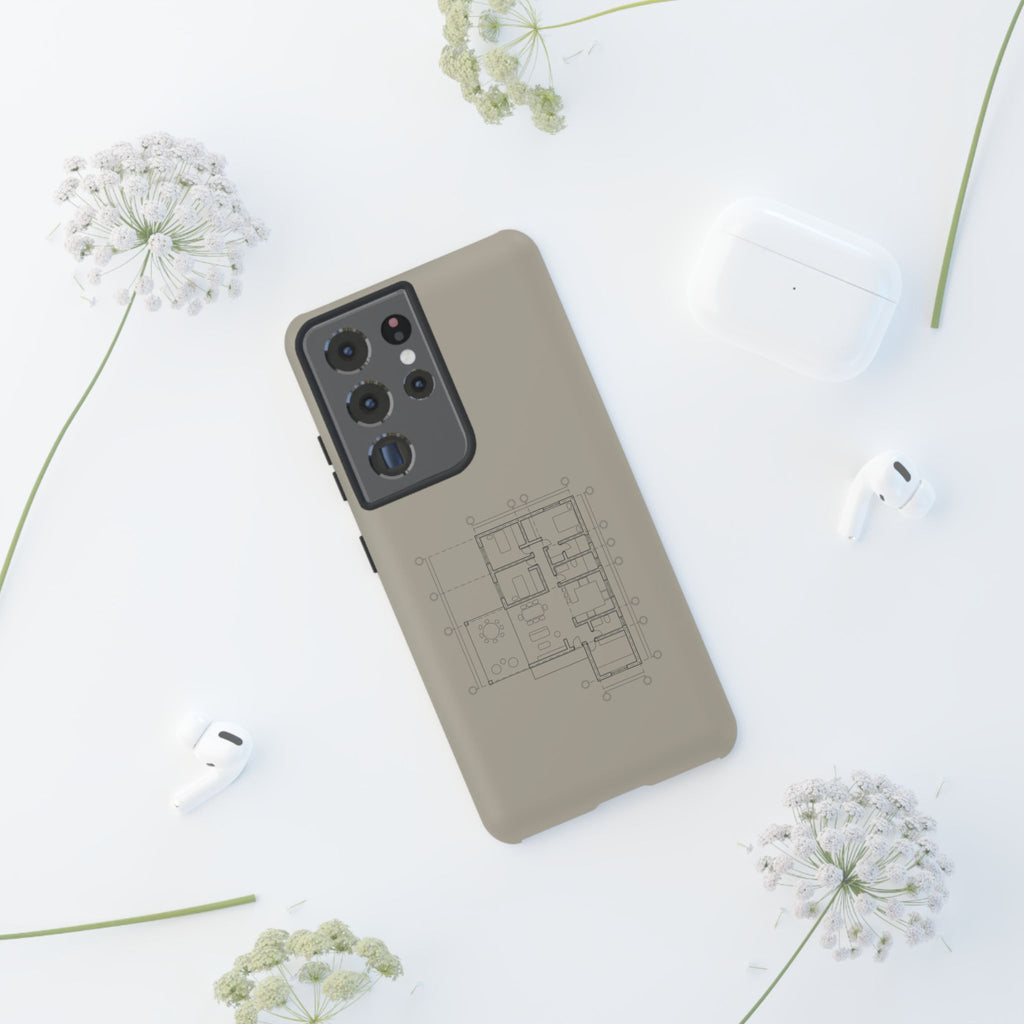 Tech & Workspace | Architectural Blueprint Tough Phone Case