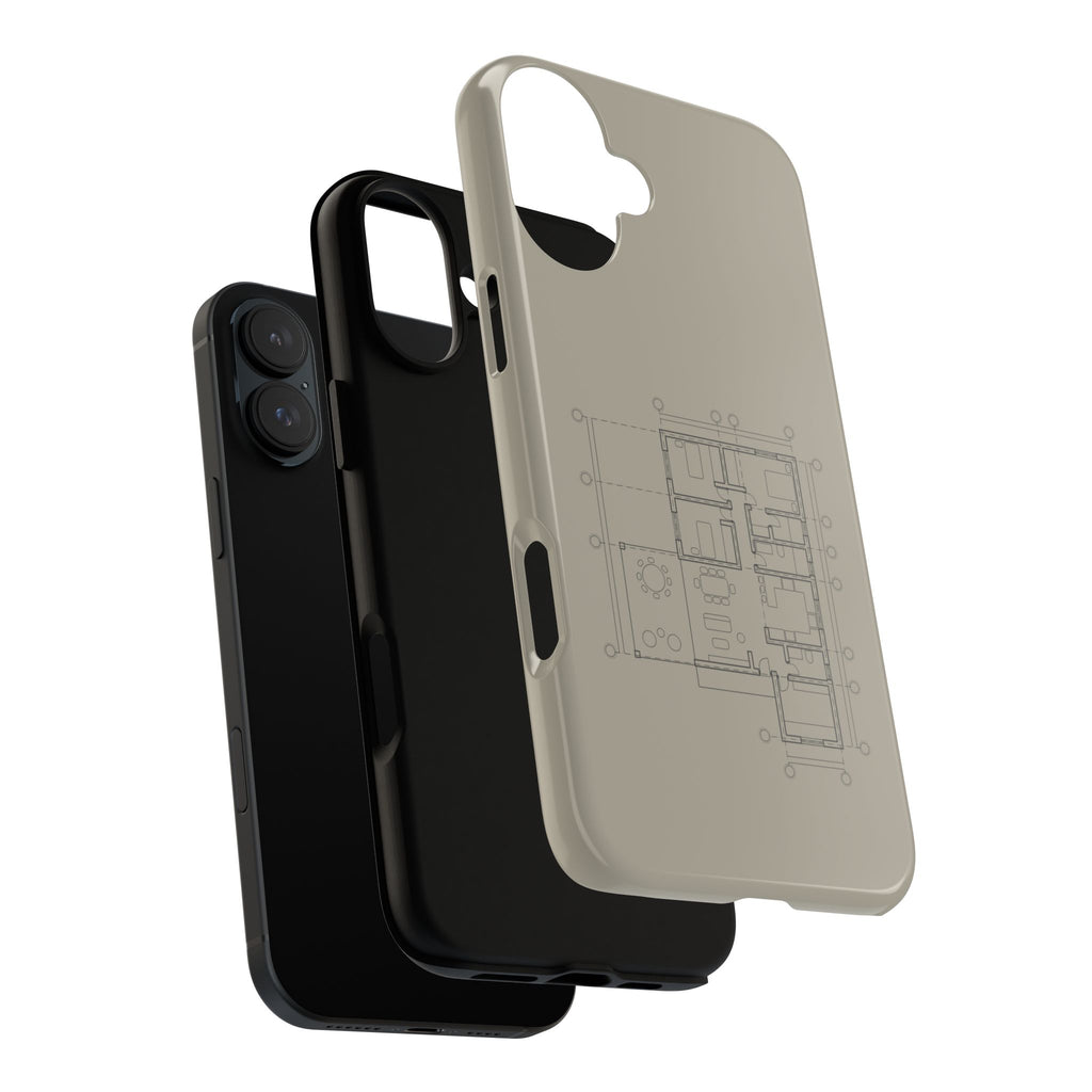 Tech & Workspace | Architectural Blueprint Tough Phone Case