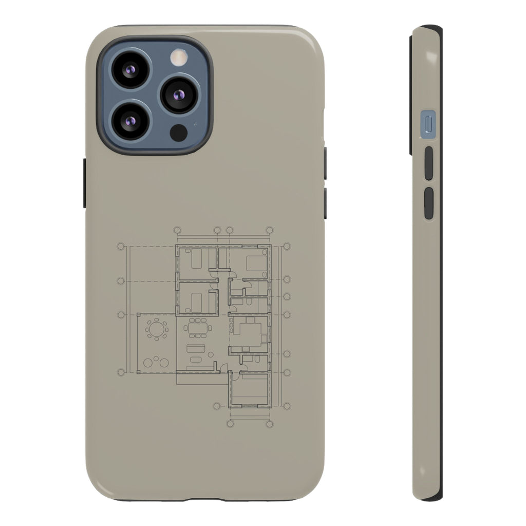 Tech & Workspace | Architectural Blueprint Tough Phone Case