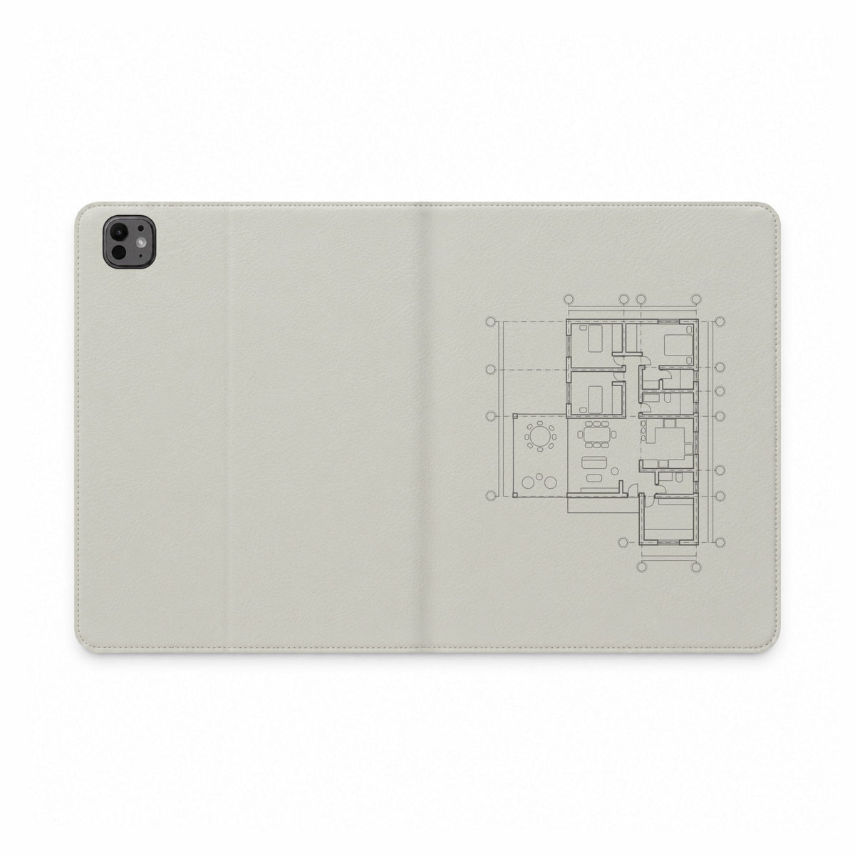 Tech & Workspace | Tablet Folio Case — Architectural Floor Plan Sketch Design