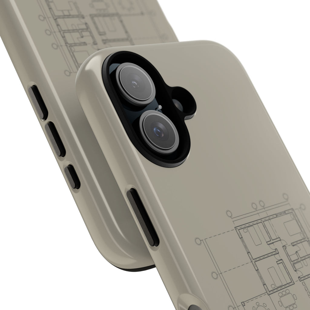 Tech & Workspace | Architectural Blueprint Tough Phone Case