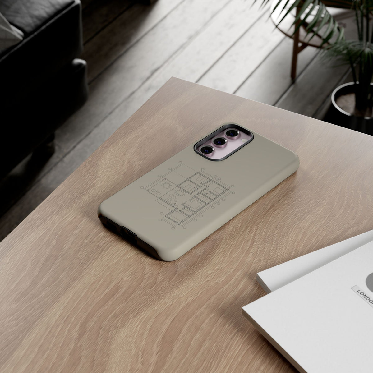 Tech & Workspace | Architectural Blueprint Tough Phone Case
