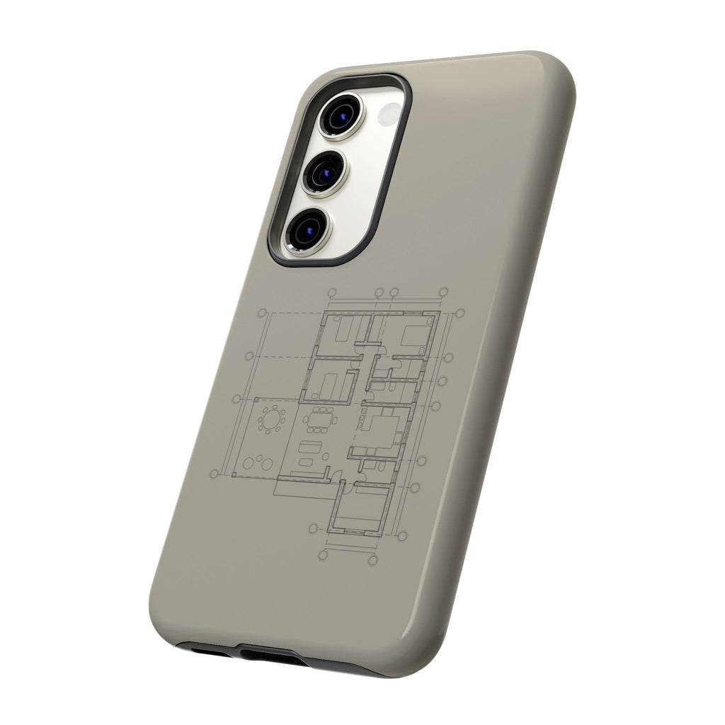 Tech & Workspace | Architectural Blueprint Tough Phone Case