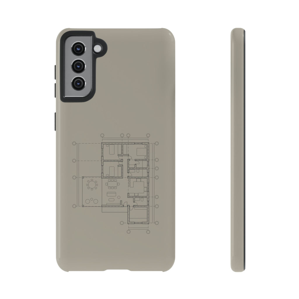 Tech & Workspace | Architectural Blueprint Tough Phone Case