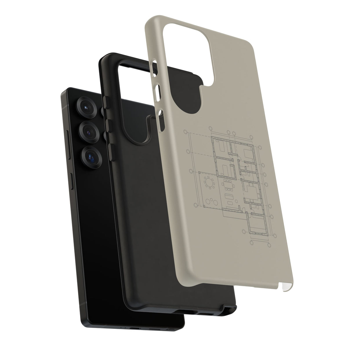 Tech & Workspace | Architectural Blueprint Tough Phone Case
