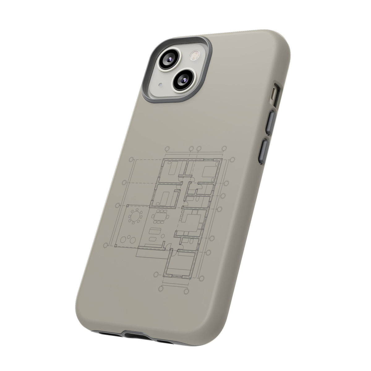Tech & Workspace | Architectural Blueprint Tough Phone Case