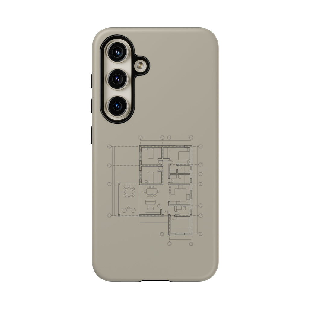 Tech & Workspace | Architectural Blueprint Tough Phone Case