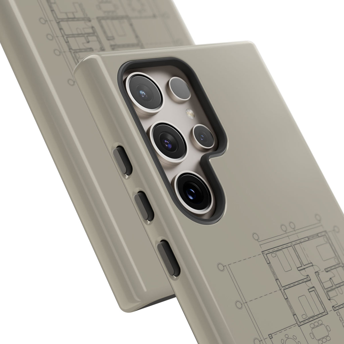 Tech & Workspace | Architectural Blueprint Tough Phone Case