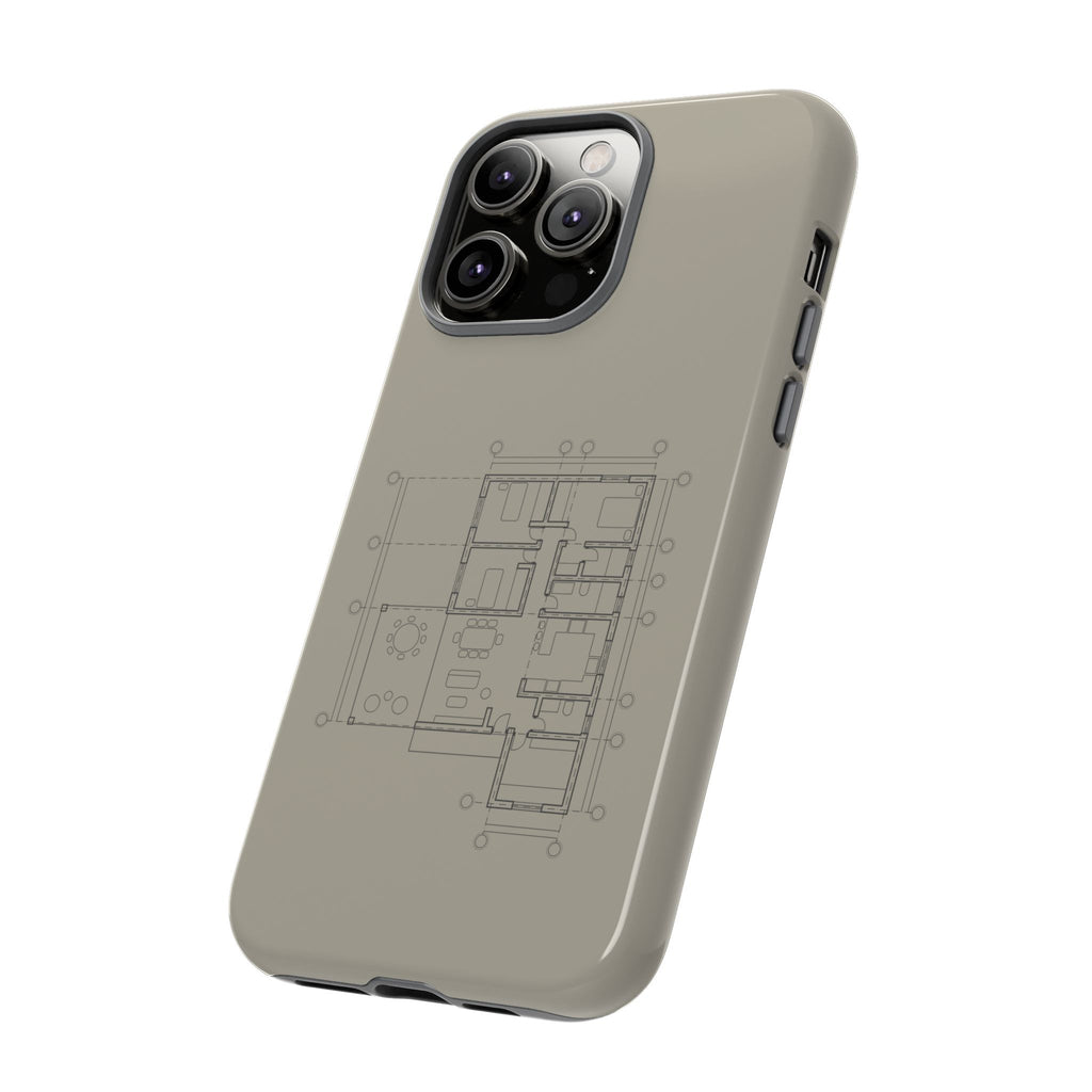 Tech & Workspace | Architectural Blueprint Tough Phone Case