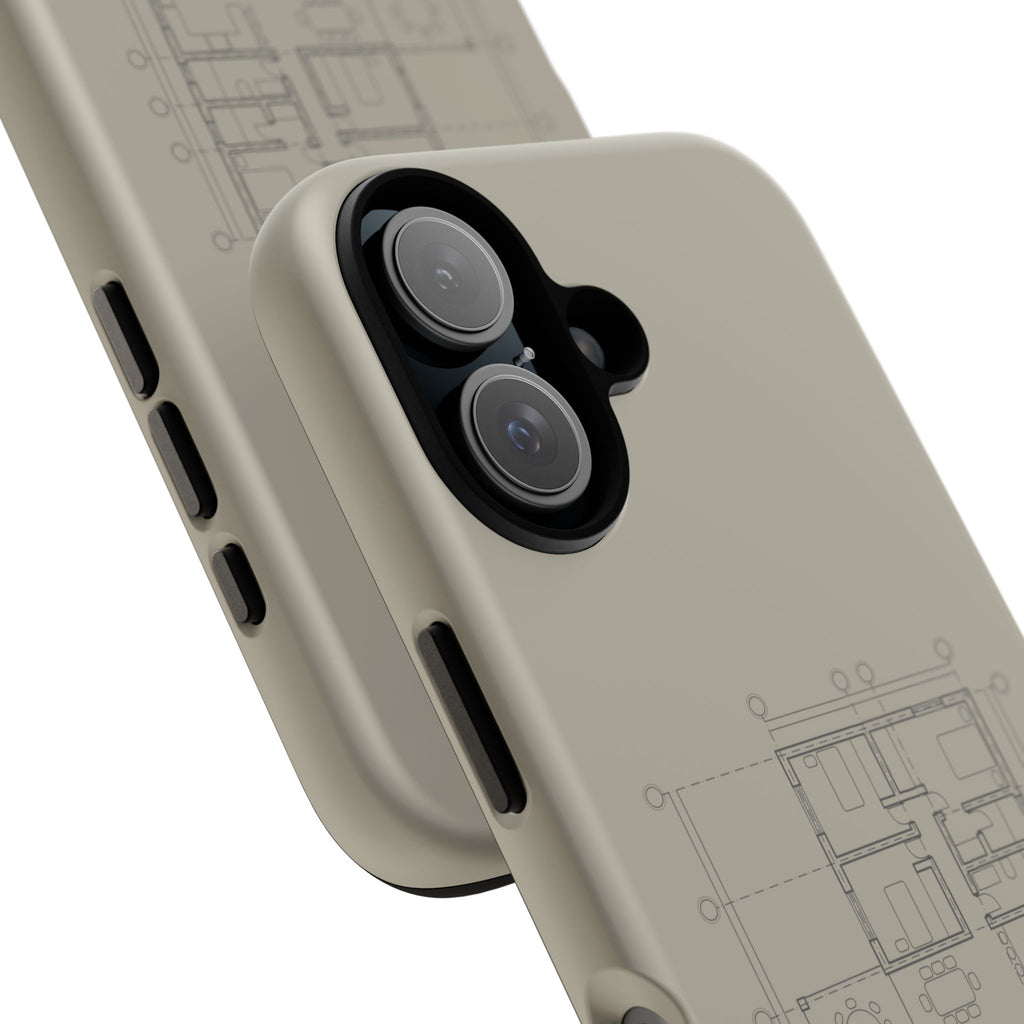 Tech & Workspace | Architectural Blueprint Tough Phone Case