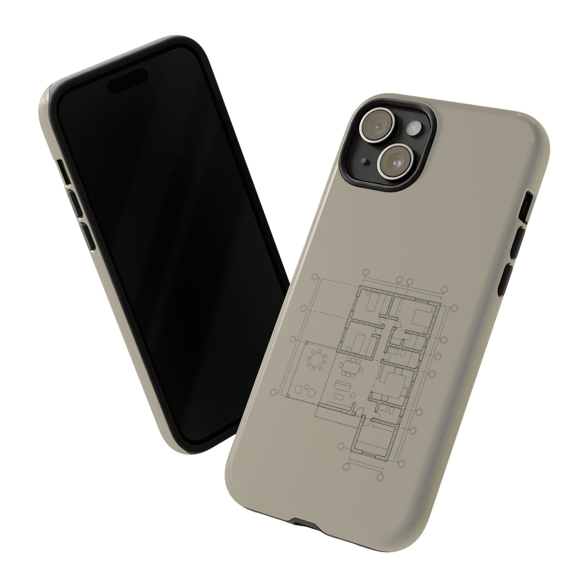 Tech & Workspace | Architectural Blueprint Tough Phone Case