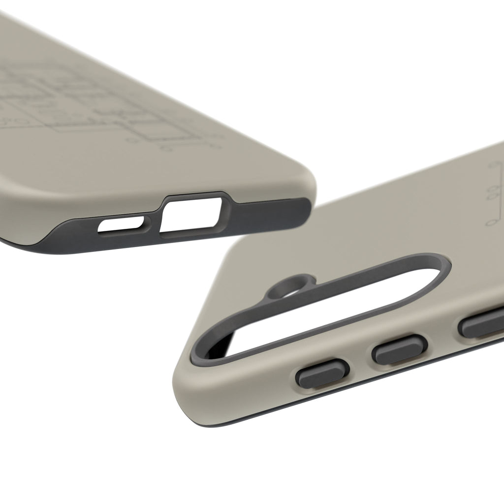 Tech & Workspace | Architectural Blueprint Tough Phone Case