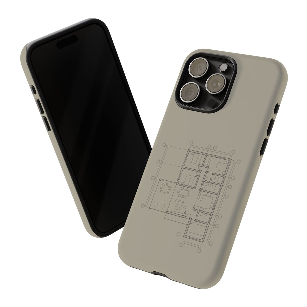 Tech & Workspace | Architectural Blueprint Tough Phone Case
